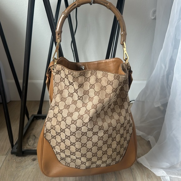 GUCCI DUAL HANDLE HOBO BAG - Picture 1 of 7